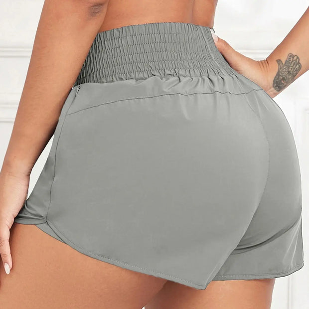 Women Side Zippered Pocket With Inner Lining Shorts Quick Drying Running Fitness Yoga Leisure Sport Shorts - Luxe Ladies Moda