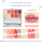 FLORTTE & My Baby Bow 10-color jell ylip gloss palette lipstick lip glaze - Luxe Ladies Moda