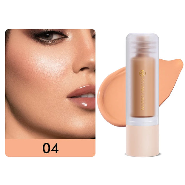 Bottom Press Liquid Foundation High Coverage Makeup Base Matte Oil Control Lasting Waterproof Concealer Korean Makeup BB Cream - Luxe Ladies Moda