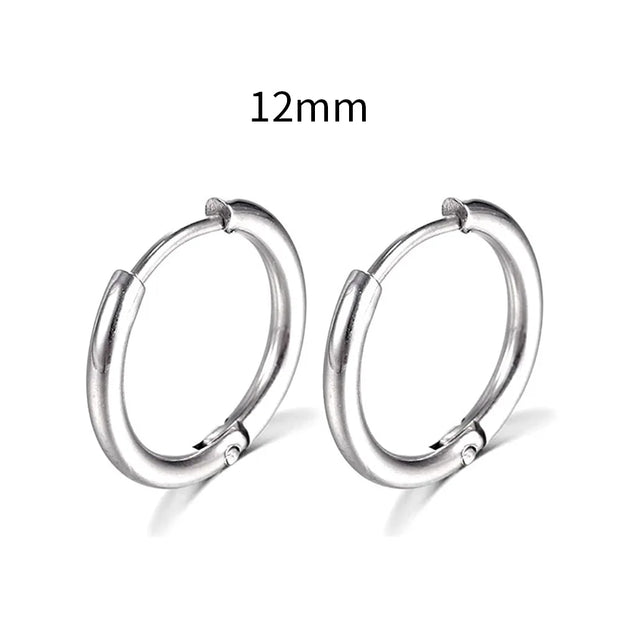 Simple Stainless Steel Small Hoop Earrings for Women - Luxe Ladies Moda