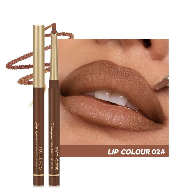 Matte 6-colors Lip Liner Pencil Bevel Design Nib Lip Contour Lipstick Nude Brown Lipstick Pencil Natural Lasting Lipliner Makeup - Luxe Ladies Moda