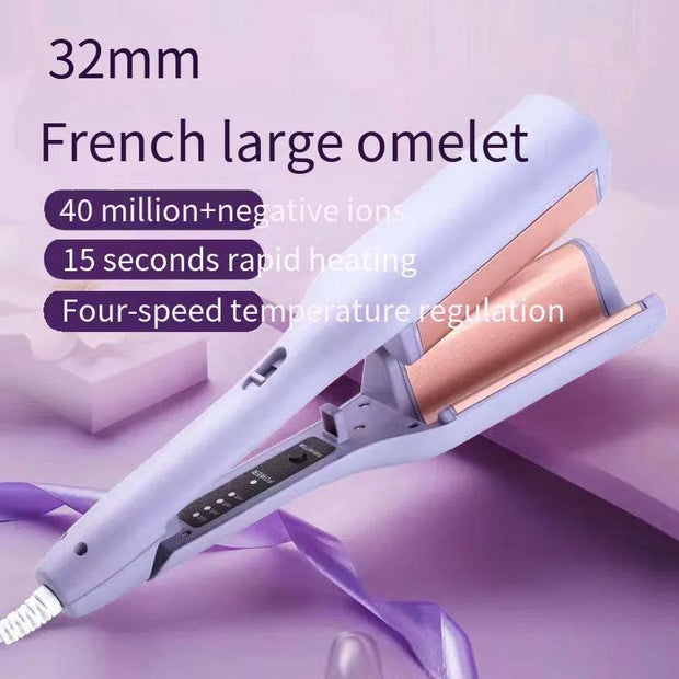 Lcd Display Hair Styling Professional Wave Hair Curling Ceramic Irons 3 Barrel Electric Hair Curler - Luxe Ladies Moda