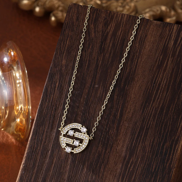 Lucky Four-leaf Clover CZ Necklace For Women's Dynamic Fashion Clavicle Chain Versatile Fashion Accessories - Luxe Ladies Moda