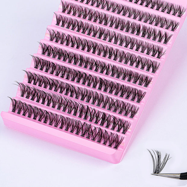 DIY Eyelash Extension Kit 200pcs Individual Lashes Cluster D Curl, 8-16mm Mix Lash Clusters with Lash Tweezers - Luxe Ladies Moda