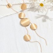 Vintage Gold Color Simple Europe and America Exaggerated Irregular Round Tassel Necklace Women's Party Jewelry Gift Accessories