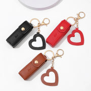 Solid Color Portable Lipstick Bags Wallet Keychain Mini Storage Bag For Women Lipsticks Protective Cover With Mini Makeup Mirror - Luxe Ladies Moda