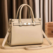 Solid Color Lychee Pattern Shaped Large Capacity Single Shoulder Diagonal Cross Western Style Versatile Women's Bag - Luxe Ladies Moda