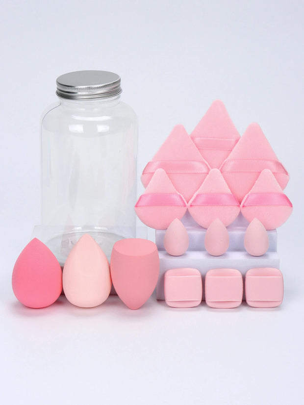 15-Piece Makeup Puff & Sponge Set – Loose Powder Puffs, Mini Makeup Eggs & Air Cushion Applicators - Luxe Ladies Moda