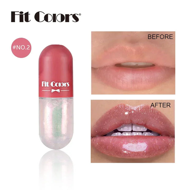 Mini Capsule Liquid Lip Blam Moisturizing Transparent Color Changing Lip Plumping Oil Mirror Jelly Plumping Lip Gloss Cosmetic - Luxe Ladies Moda