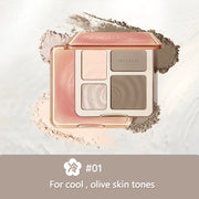 Judydoll Highlighter Contour Bronzer Palette Nude Makeup Natural Facial 3D Nose Shadow Long-Lasting Waterproof Cosmetics Makeup