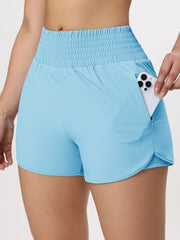 Women Side Zippered Pocket With Inner Lining Shorts Quick Drying Running Fitness Yoga Leisure Sport Shorts - Luxe Ladies Moda