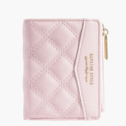 Embroidery Coin Purse Women Wallet Ladies PU Leather Solid Color Short Wallet Zipper Card Bag Card Holder Student Money Bag - Luxe Ladies Moda
