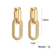 Retro Double Loop Design Drop Earrings Gold Color Geometric Round Hoop Earrings for Women Girls Punk Hip Hop Fashion Jewelry - Luxe Ladies Moda