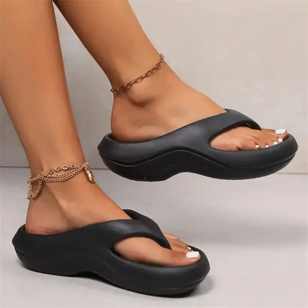 Thick Platform Eva Flip Flops For Women Summer Clip Toe Non Slip Beach Sandals Woman Comfortable Soft Sole Cloud Slippers