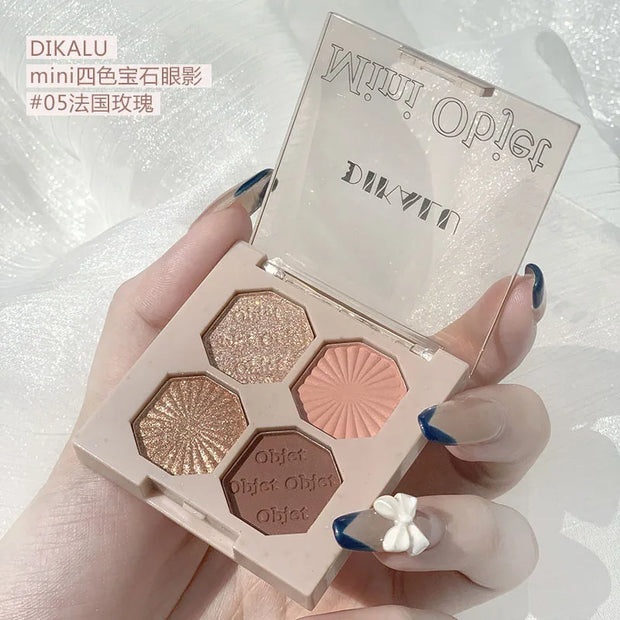 Eye Shadow Palette Mini Makeup Cosmetics Travel Size Cute Glitter Nude Eyeshadows Women Cheap Korean Glitters for the Eyes Gift - Luxe Ladies Moda