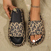 Summer Women Leopard Print Slippers Fashion Thick-Sole Indoor Shower Slides Sexy Beach Sandals Versatile Ladies Slippers - Luxe Ladies Moda