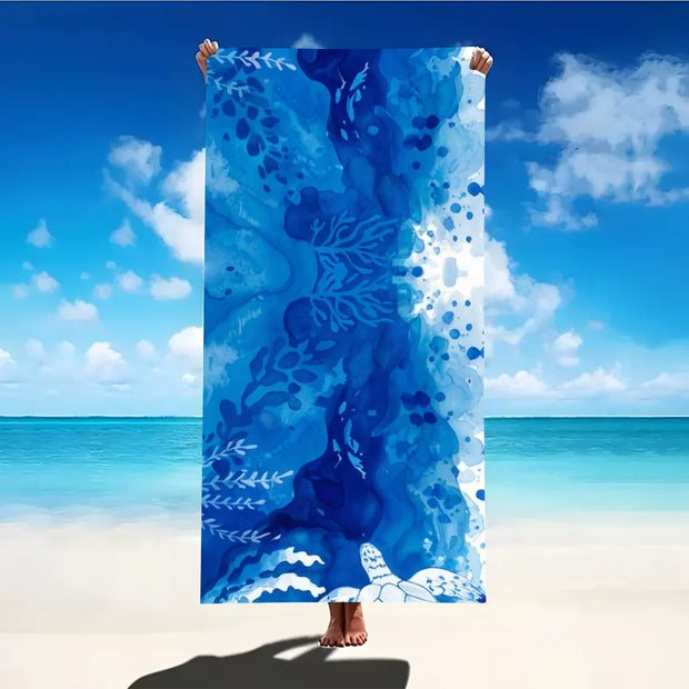 Print Sea Beach Towel Quick-Dry Washable Beach Towels Sandproof Portable Beach Towels For Travel Swimming Camping Beach - Luxe Ladies Moda