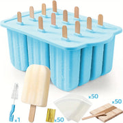 Popsicles Molds, 12 Pieces Silicone Popsicle Molds Easy-Release BPA-free Popsicle Maker Molds Ice Pop Molds Homemade Popsicle - Luxe Ladies Moda