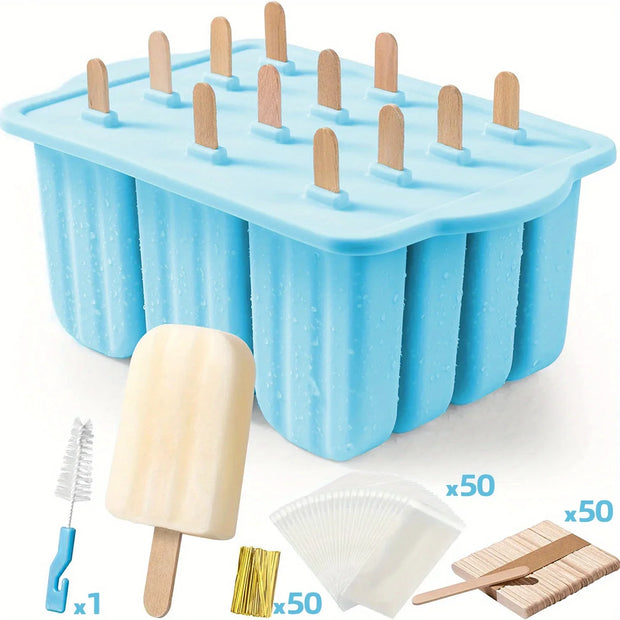 Popsicles Molds, 12 Pieces Silicone Popsicle Molds Easy-Release BPA-free Popsicle Maker Molds Ice Pop Molds Homemade Popsicle - Luxe Ladies Moda