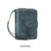 Anti-Theft Brush Bag for Ladies, Oil Wax Leather, Short Purse, European and American Retro, Multi-Function, organ Card Bag - Luxe Ladies Moda