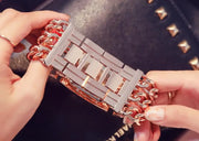 Women Luxury Brand Watch Dress Rhinestone Women Wristwatches Stylish Gold Female Watches for Women