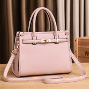 Solid Color Lychee Pattern Shaped Large Capacity Single Shoulder Diagonal Cross Western Style Versatile Women's Bag - Luxe Ladies Moda