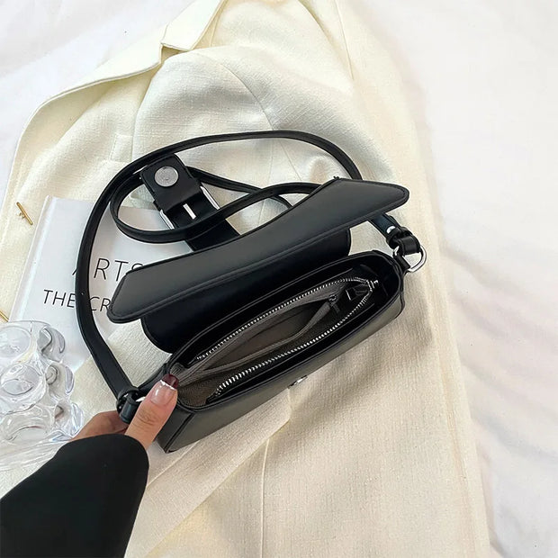 Solid color Leather Crossbody Bags For Women Underarm Shoulder Bag Fashion Trend Women's Handbag and Purse - Luxe Ladies Moda