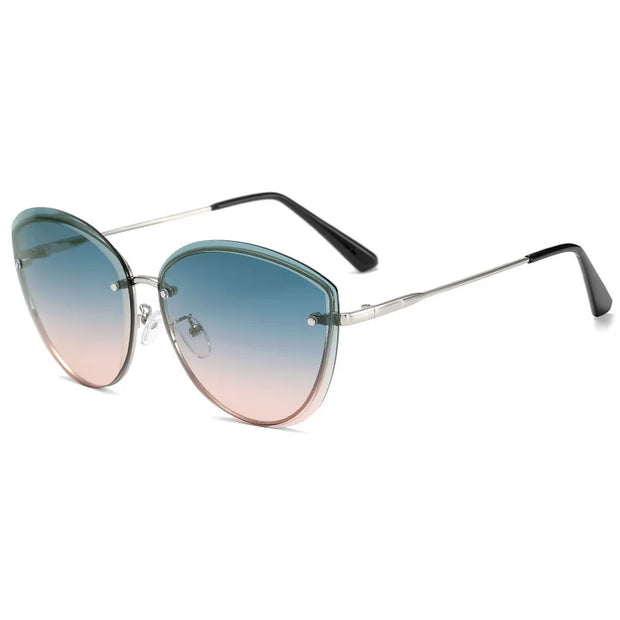 Fashion Cat Eyes Sunglasses Women Metal Female UV400 Vintage Ladies Stylish Design Oversized Square Sunglasses For Women - Luxe Ladies Moda