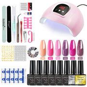 Nail Set Nail Gel Tools Kit 54W Nail Lamp 18/12/7 Colors UV Gel Nail Polish Kit Contains Nail Drill Machine Nail Kit