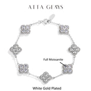 Full Moissanite Diamond Bracelet DVVS1 For Women 925 Sterling Silver Gold Plated Lucky Engagement Wedding  Jewelry Gift