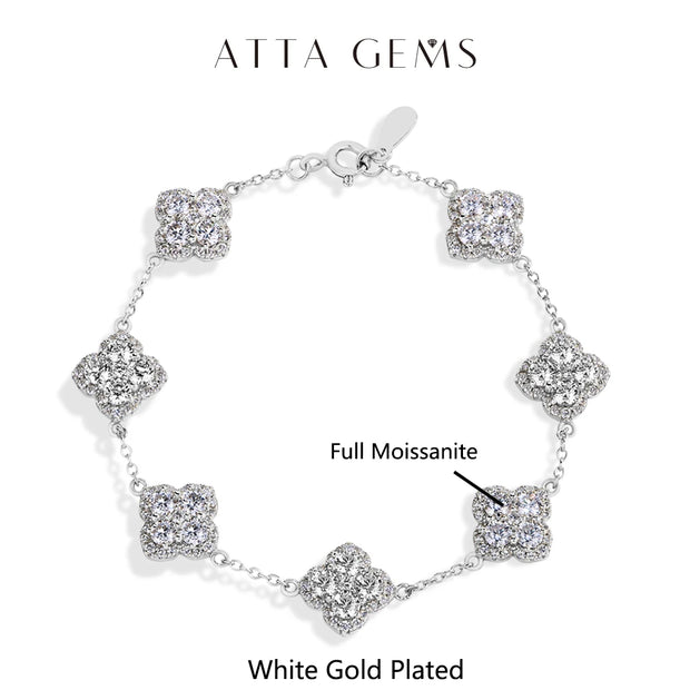 Full Moissanite Diamond Bracelet DVVS1 For Women 925 Sterling Silver Gold Plated Lucky Engagement Wedding  Jewelry Gift