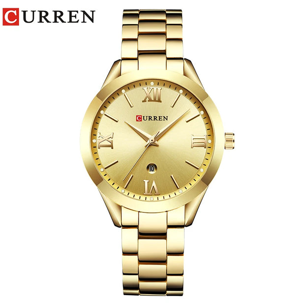 CURREN Gold Watch Women Watches Ladies Creative Steel Women's Bracelet Watches Female Clock Relogio Feminino Montre Femme - Luxe Ladies Moda