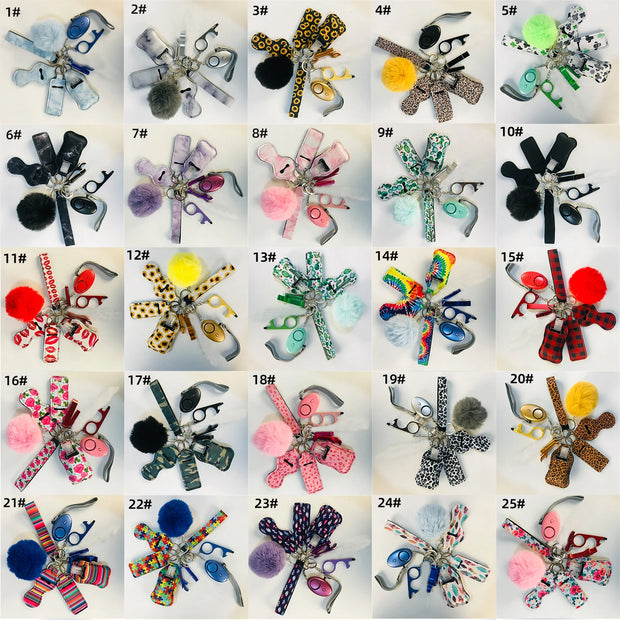 Factory Price Women Outdoor Self Defense Keychain Accessories Set Emergency Personal Protection Safety Alarm Women Product