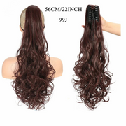 Water Wave Claw Clip In Ponytail Hair Extension Ombre Color Curly Wavy Synthetic Ponytail Extension Hair For Women Pony Tail