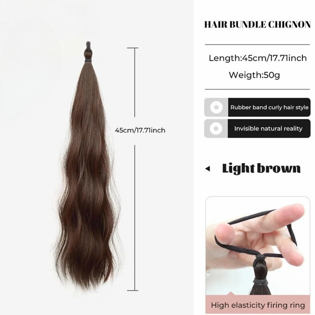 Water Wave Claw Clip In Ponytail Hair Extension Ombre Color Curly Wavy Synthetic Ponytail Extension Hair For Women Pony Tail