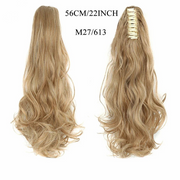 Water Wave Claw Clip In Ponytail Hair Extension Ombre Color Curly Wavy Synthetic Ponytail Extension Hair For Women Pony Tail
