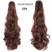Water Wave Claw Clip In Ponytail Hair Extension Ombre Color Curly Wavy Synthetic Ponytail Extension Hair For Women Pony Tail