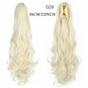 Water Wave Claw Clip In Ponytail Hair Extension Ombre Color Curly Wavy Synthetic Ponytail Extension Hair For Women Pony Tail