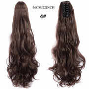Water Wave Claw Clip In Ponytail Hair Extension Ombre Color Curly Wavy Synthetic Ponytail Extension Hair For Women Pony Tail