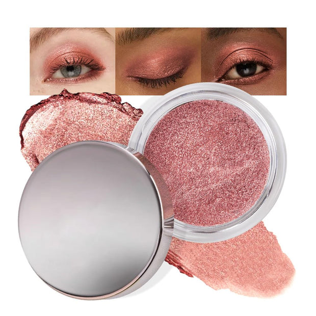 Cream Glitter Light Champagne Shimmer Metallic Eyeshadow Palette Makeup, Mini Instant Holographic Eyeshadow for Women, Sombras Crema Para Ojos, Talc, Paraben & Cruelty Free, 730