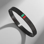 3pcs/set stainless steel green red enamel bracelets for women and men cuff bracelets for couples fashion luxury retro jewelry gifts - Luxe Ladies Moda