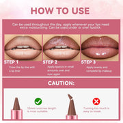 Gradient Lip Liner and Gloss Lip Combo Set, Long Lasting Light Brown Matte Lipstick Crayon Lip Liner Pencil, Hydrating Plumping Shiny Nude Tinted Lip Gloss Makeup