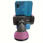 Car Phone Holder, 360 Degree Adjustable Crystal Car Dashboard Vent Mobile Phone Holder For Glass Dashboard Universal Car Phone Holder Diamond Sucker Car Suction Cup Navigation Stand - Luxe Ladies Moda