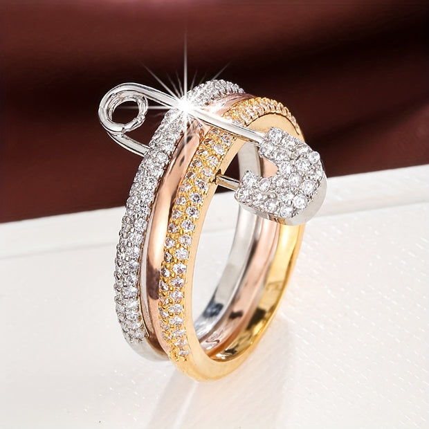 A Minimalist Ring for Women That Features a Detachable Design with Zirconia Inlays. - Luxe Ladies Moda