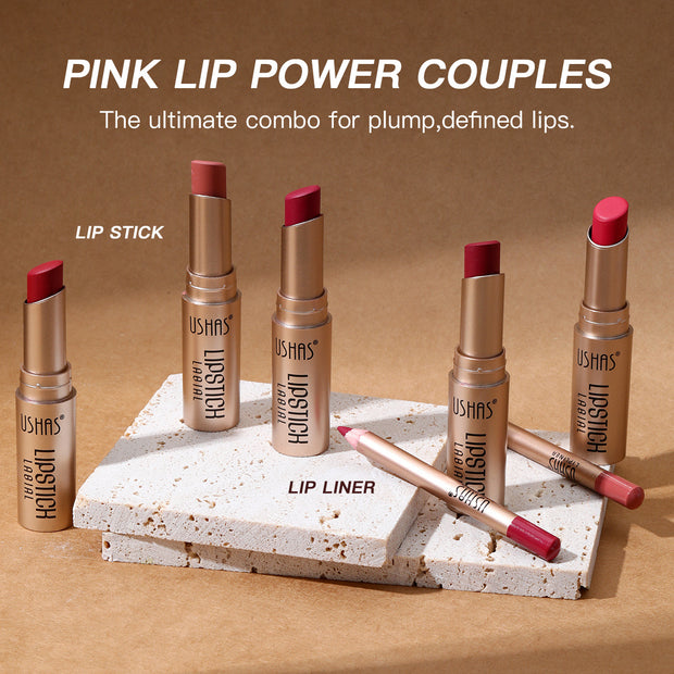 Ushas 12 color matte lipstick and lipliner two-color set - to achieve the perfect, lasting matte effect, with precise contour, suitable for all skin types of moisturizing formula, suitable for any occasion, is an ideal gift - Luxe Ladies Moda