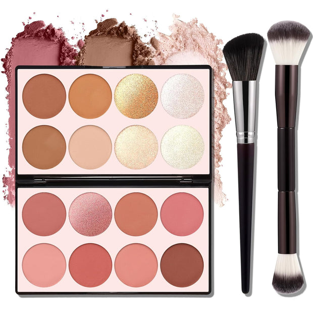 16 Colors Contour Palette Make up - Blush Highlighters Bronzer Powder All in One Makeup Palettes Contour Kit - Face Cosmetics Gifts for Women Beauty for Festivals (SET1)