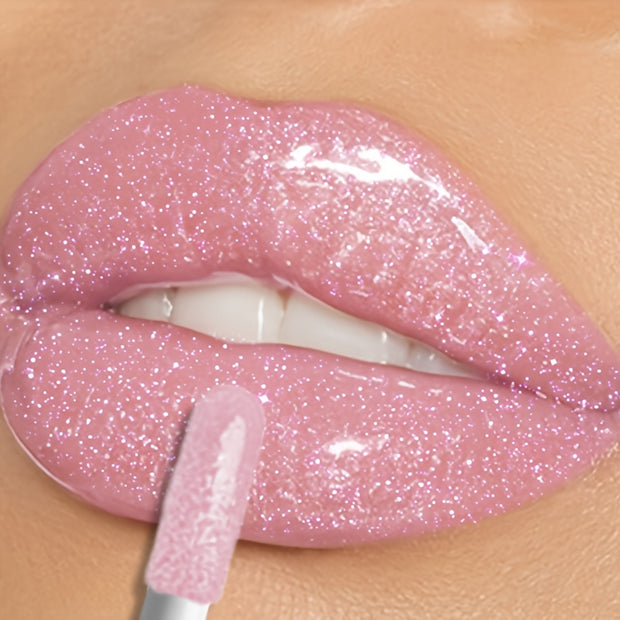 Waterproof Pink Lip Glaze - Glossy Finish, Sparkle Shine, Long-Lasting, Non-Sticky Paste for All Skin Types, Easy Application - Luxe Ladies Moda