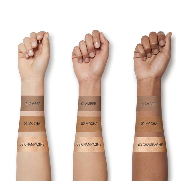 Contour and Highlighter Stick, Highly Pigmented & Blendable, Long Lasting & Creamy Texture, Waterproof, Natural Finish Contour Set for Face Sculpting, Travel-Friendly, 01 Amber & 03 Champagne