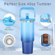 40oz Stainless Steel Vacuum Insulated Bottle – Leakproof, Double-Wall Insulation, Portable Handle, Gradient Color