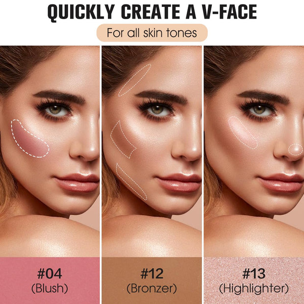 16 Colors Contour Palette Make up - Blush Highlighters Bronzer Powder All in One Makeup Palettes Contour Kit - Face Cosmetics Gifts for Women Beauty for Festivals (SET1)
